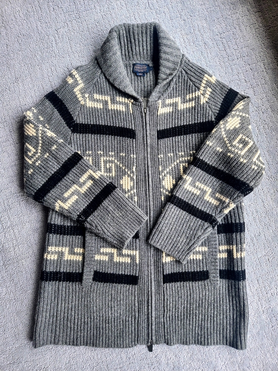 Pendleton Sweaters - ​🌲 Pendleton Gray Zip Shawl Collar Wool Cardigan 🌲